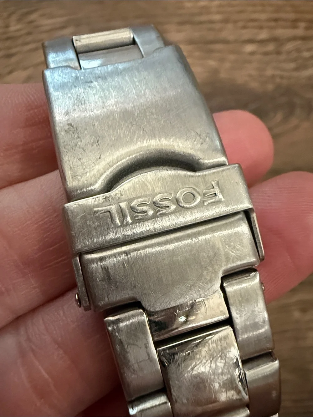 Fossil Big Tik Silver Stainless Steel Men's Watch - Silver Dial working